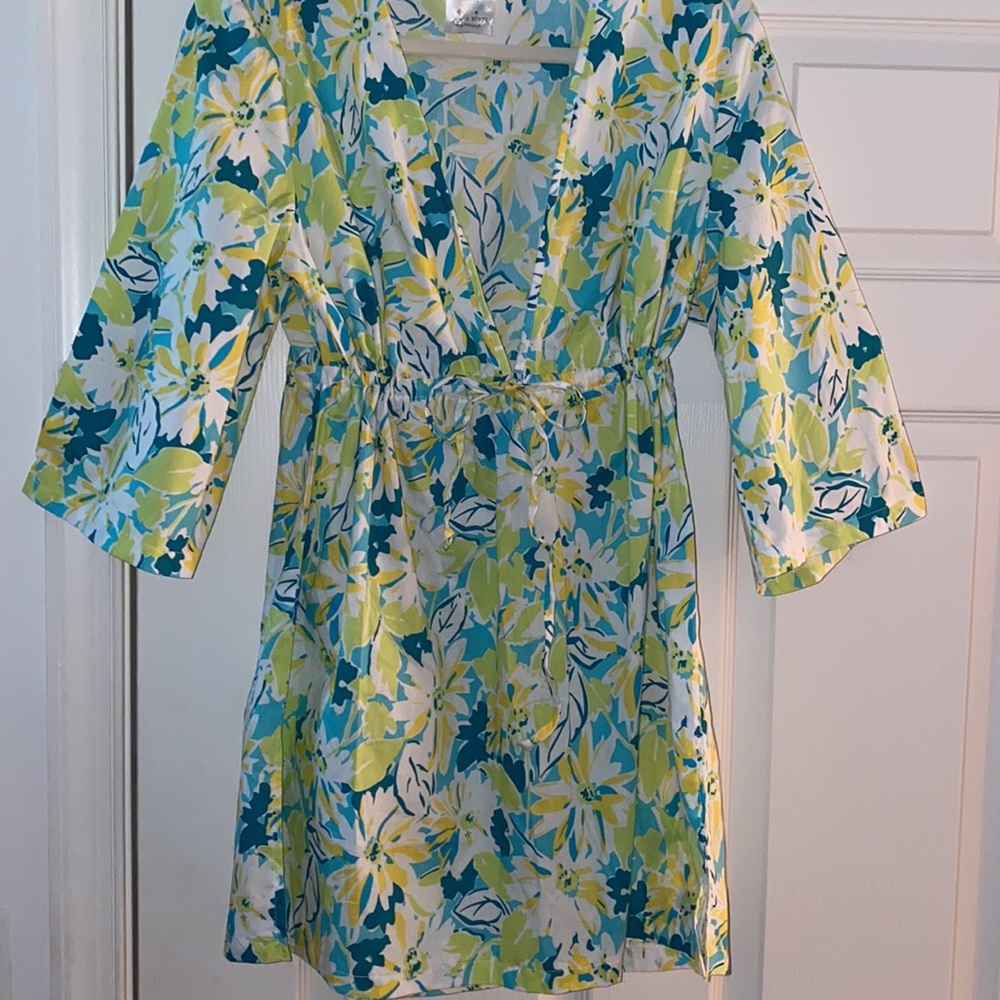 Floral Beach Cover Up mini dress tunic